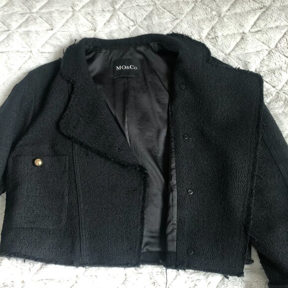 MO&Co. Vintage Cotton-blend Cropped Jacket_Women _ BLACK _ Size S - Picture 8 of 16